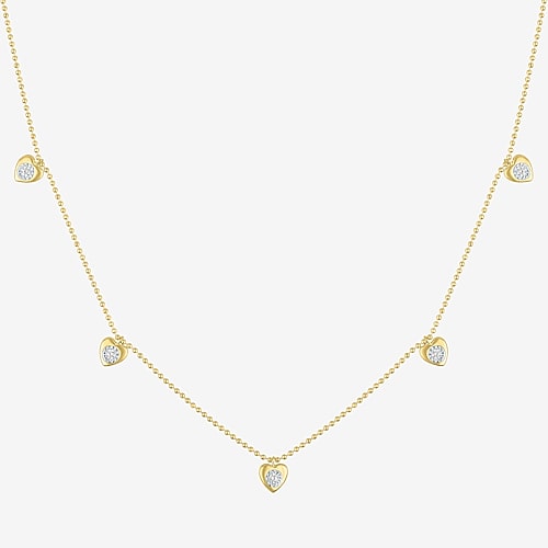 Diamond Addiction (G-H / Si2-I1) Womens 1/10 CT. T.W. Lab Grown White Diamond 14K Gold Over Silver Heart 18 Inch Pendant Necklace, One Size, Yellow