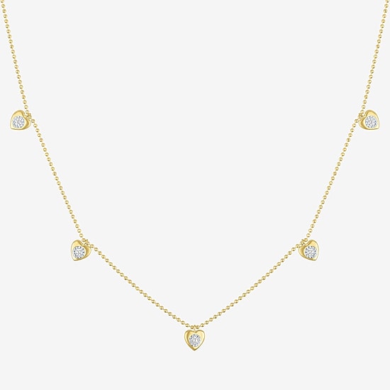 Diamond Addiction (G-H / Si2-I1) Womens 1/10 CT. T.W. Lab Grown White Diamond 14K Gold Over Silver Heart 18 Inch Pendant Necklace