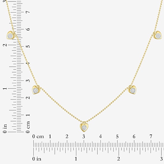 Diamond Addiction (G-H / Si2-I1) Womens 1/10 CT. T.W. Lab Grown White Diamond 14K Gold Over Silver Heart 18 Inch Pendant Necklace