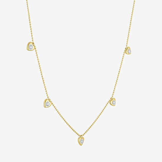 Diamond Addiction (G-H / Si2-I1) Womens 1/10 CT. T.W. Lab Grown White Diamond 14K Gold Over Silver Heart 18 Inch Pendant Necklace