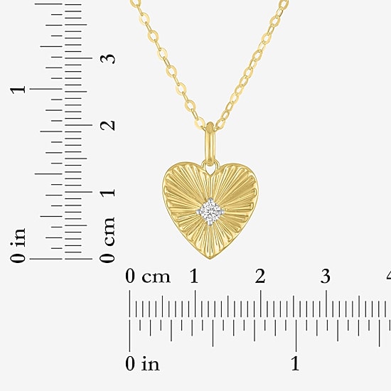 Diamond Addiction G-H / Si2-I1 Womens 1/10 CT. T.W. Lab Grown White Diamond 14K Gold Over Silver Heart 18 Inch Pendant Necklace