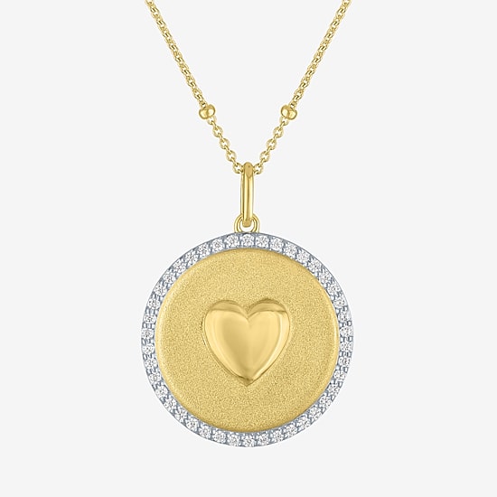(G-H / Si2-I1) Womens 1/4 CT. T.W. Lab Grown White Diamond 14K Gold Over Silver Heart 20 Inch Pendant Necklace