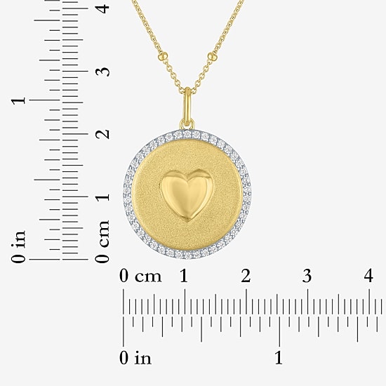 (G-H / Si2-I1) Womens 1/4 CT. T.W. Lab Grown White Diamond 14K Gold Over Silver Heart 20 Inch Pendant Necklace