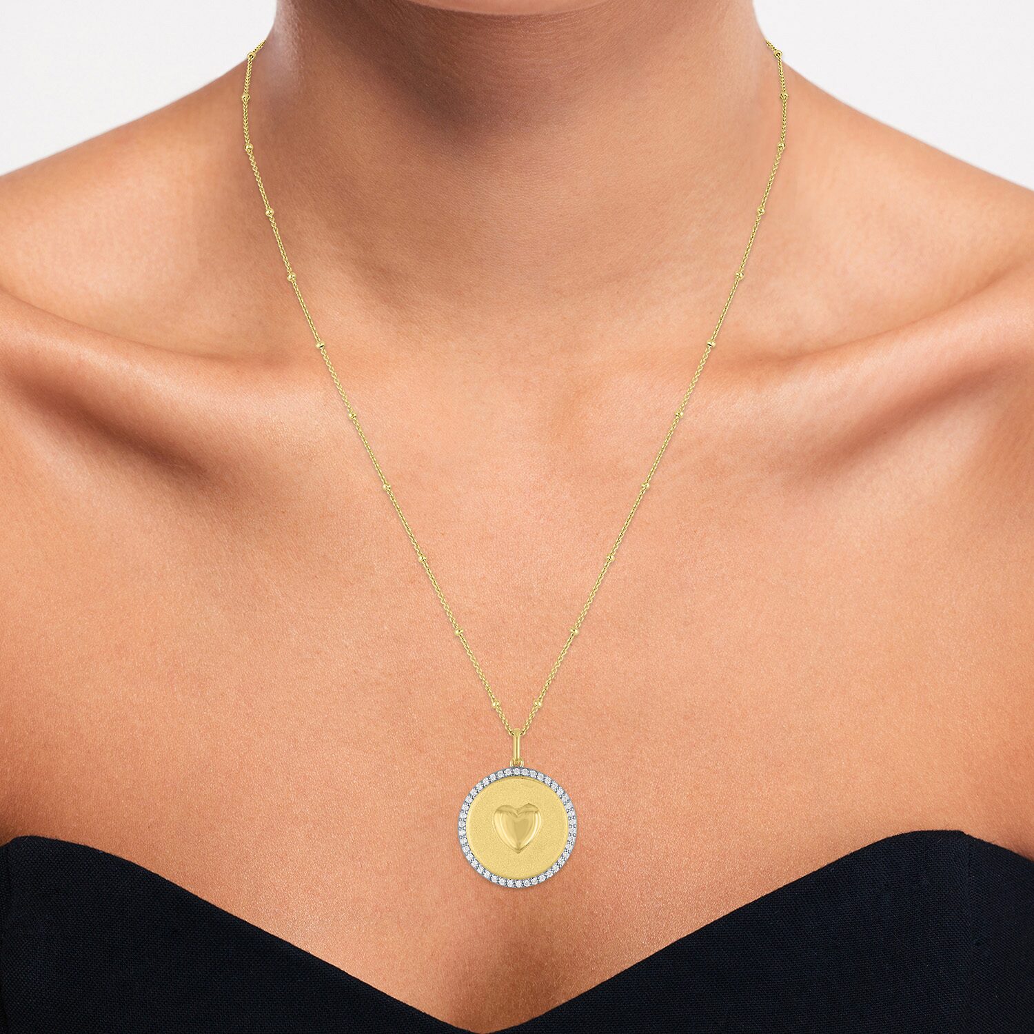 G-H / Si2-I1) Womens 1/ CT. T.W. Lab Grown White Diamond 14K Gold Over Silver Heart Inch Pendant Necklace