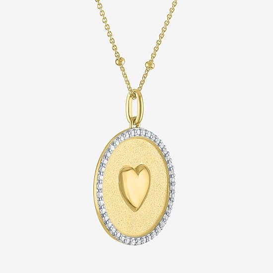 (G-H / Si2-I1) Womens 1/4 CT. T.W. Lab Grown White Diamond 14K Gold Over Silver Heart 20 Inch Pendant Necklace