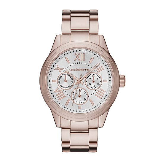 Liz Claiborne® Womens Rose Gold-Tone Bracelet Watch	