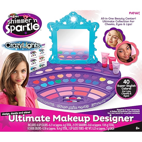 Cra-Z-Art Shimmer 'N Sparkle Crazy Lights Ultimatemake Up Designer Kit Craft Kit