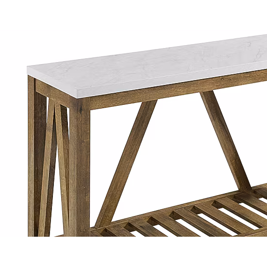 Farmhouse Slatted Shelf Entryway Table