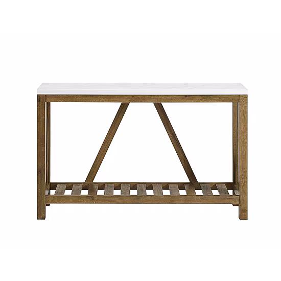 Farmhouse Slatted Shelf Entryway Table