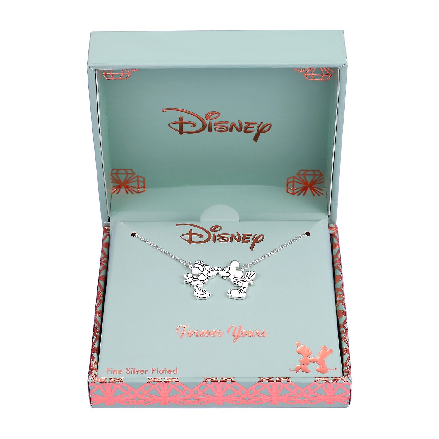 Disney Classics Womens Pure Silver Over Brass 16 Inch Pendant Necklace