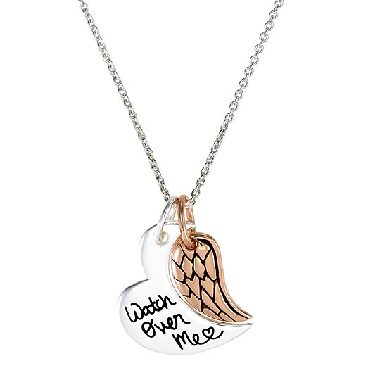 Footnotes Angel Sterling Silver 16 Inch Link Pendant Necklace
