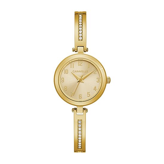 Caravelle Designed By Bulova Womens Gold Tone Stainless Steel 2-pc. Watch Boxed Set 44x100