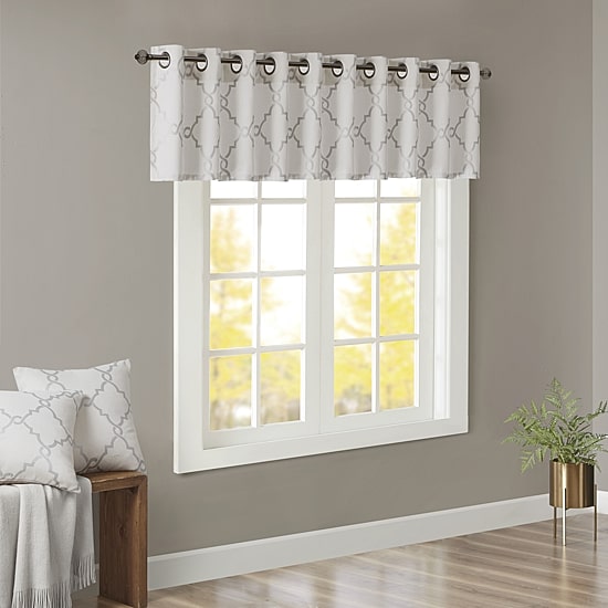 Madison Park Westmont Fretwork Print 50"W X 18"L Grommet Top Tailored Valance