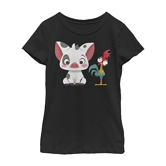Beach Buds Little & Big Kid Girls Crew Neck Short Sleeve Slim Fit Princess Moana Graphic T-Shirt