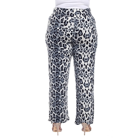 White Mark Womens Plus Mid Rise Wide Leg Palazzo Pant