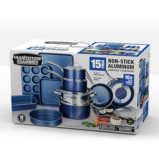 Granitestone 15-pc. Non-Stick Cookware Set