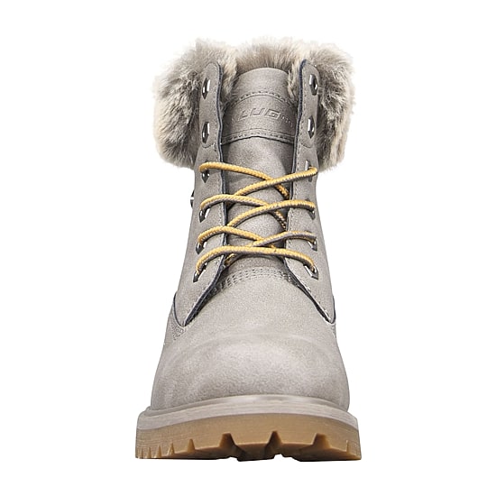 Lugz Womens Convoy Fur Block Heel Lace Up Boots