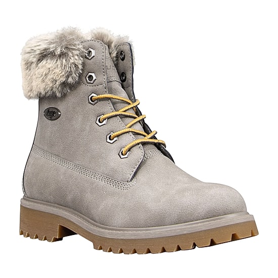Lugz Womens Convoy Fur Block Heel Lace Up Boots