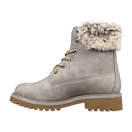 Lugz Womens Convoy Fur Block Heel Lace Up Boots