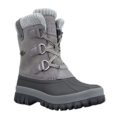 Lugz Womens Stormy Water Resistant Flat Heel Winter Boots In Gray