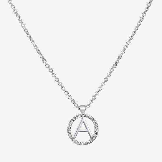 Bijoux Bar Delicates Initial Womens 16 Inch Pendant Necklace