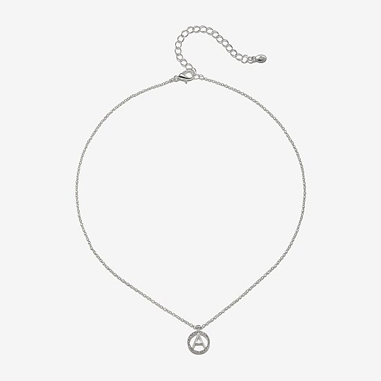 Bijoux Bar Delicates Initial Womens 16 Inch Pendant Necklace