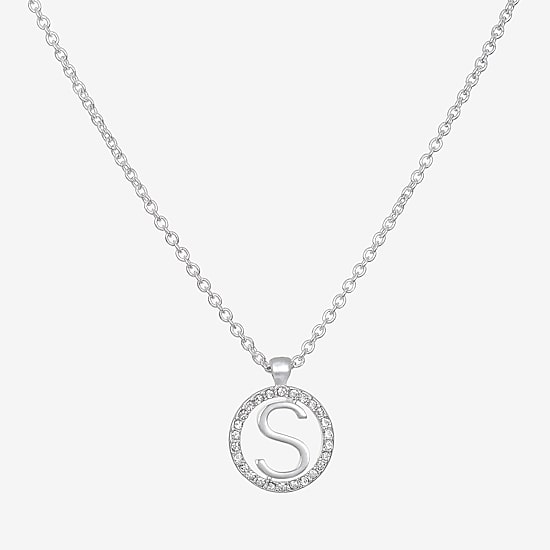 Bijoux Bar Delicates Initial Womens 16 Inch Pendant Necklace