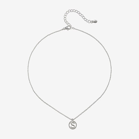 Bijoux Bar Delicates Initial Womens 16 Inch Pendant Necklace