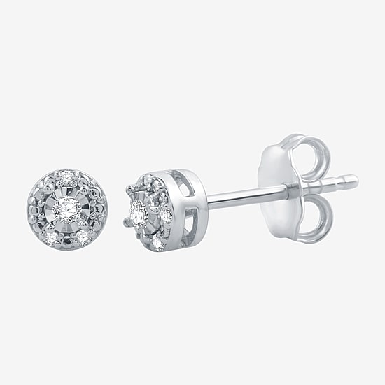 (G / Si2-Si3) Diamond Accent Lab Grown White Diamond Sterling Silver 4.8mm Round Stud Earrings