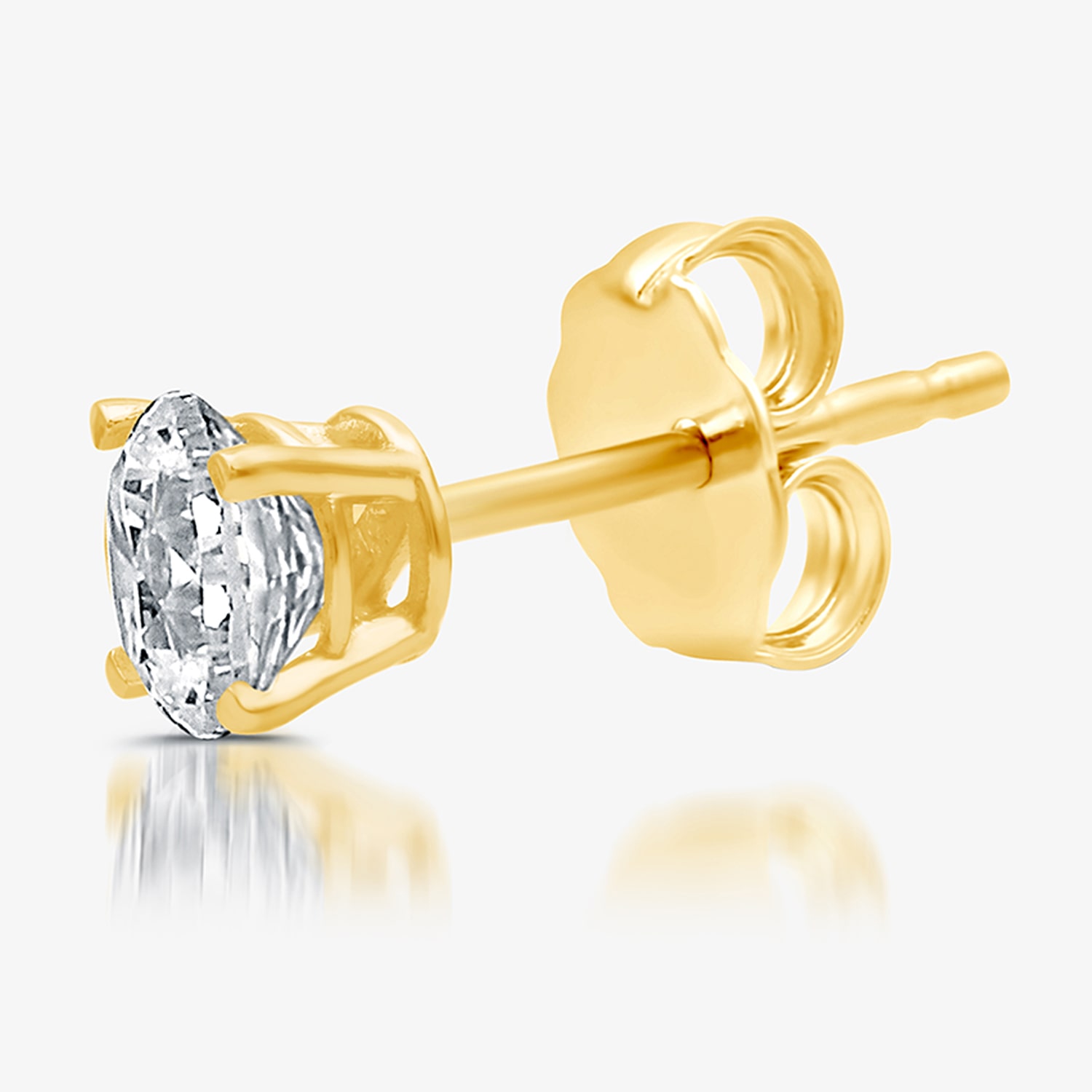 (H-I / I1) Ever Star 1/2 CT. T.W. Lab Grown White Diamond 10K Gold 5.2mm Single Earring