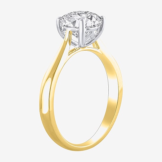 (H-I / Si2) Womens 1 1/2 CT. Lab Grown White Diamond 14K Gold Round Solitaire Engagement Ring