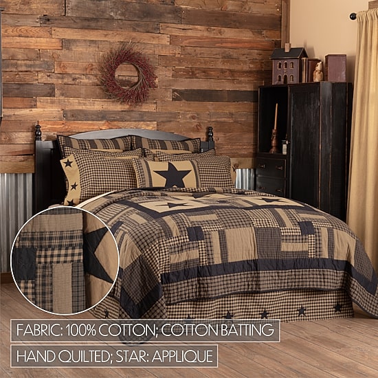 VHC Brands Country Check Star Reversible Quilt