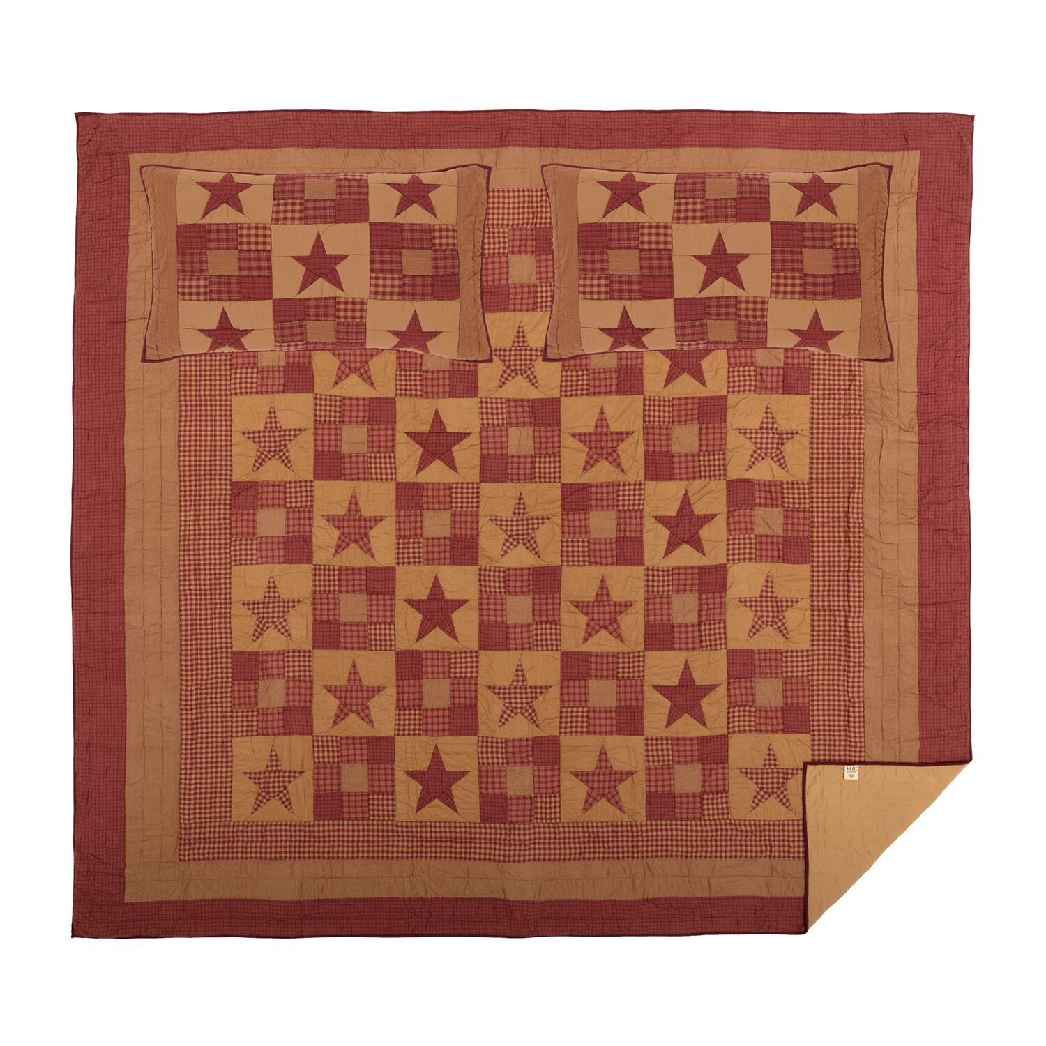 VHC Brands Ninepatch Star Reversible Quilt Set