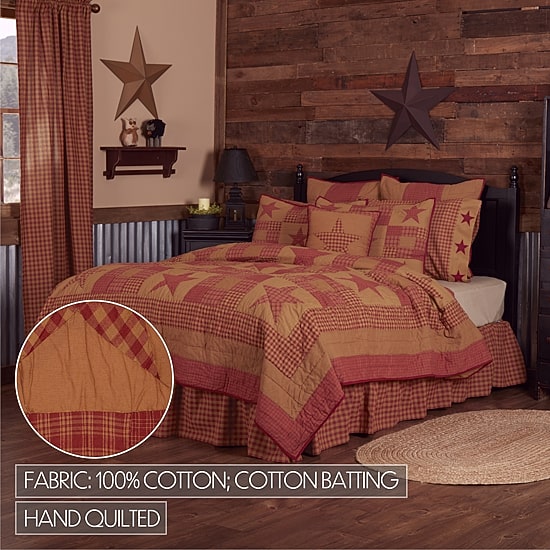 VHC Brands Ninepatch Star Reversible Quilt Set