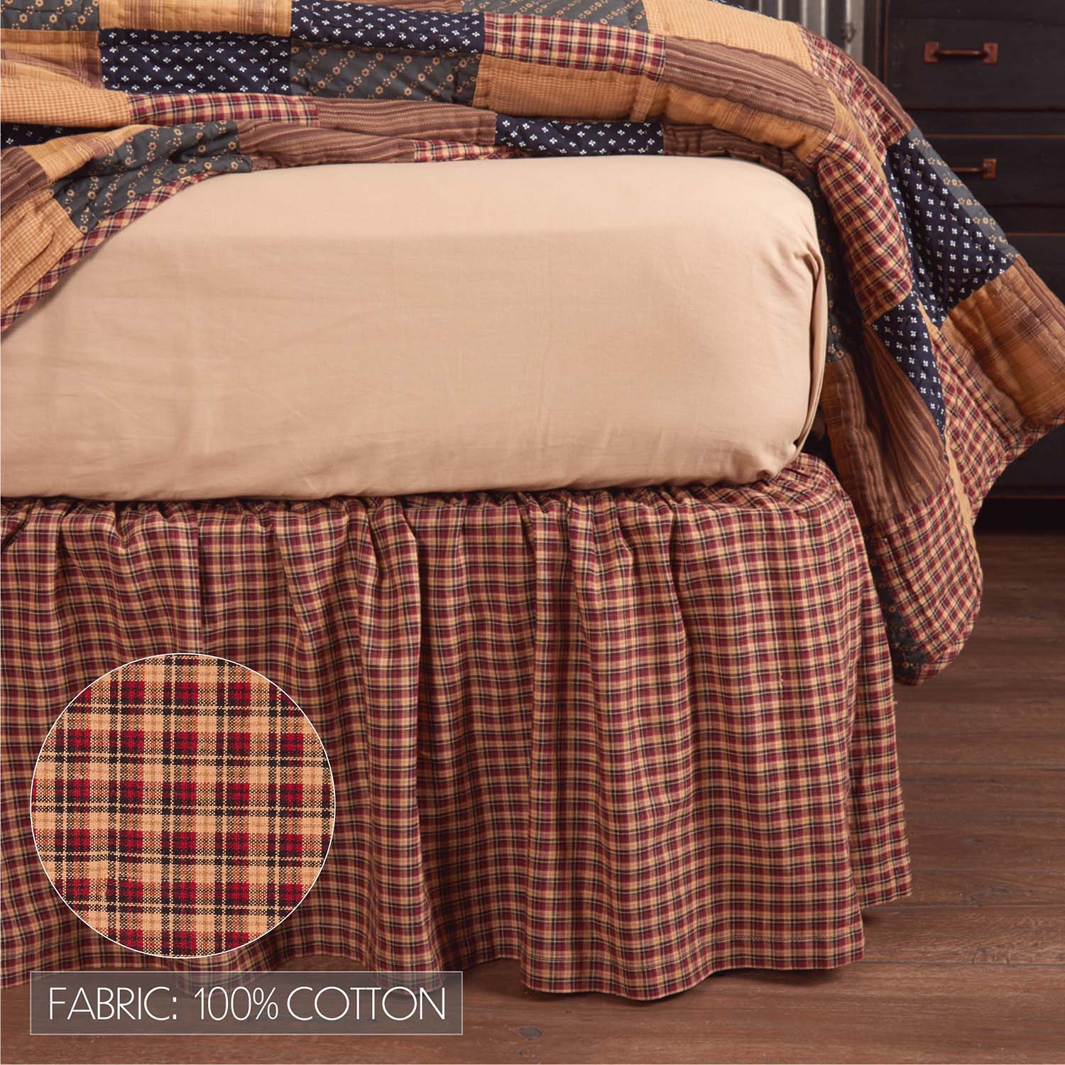 VHC Brands Patriotic Patch 16" Bed Skirt