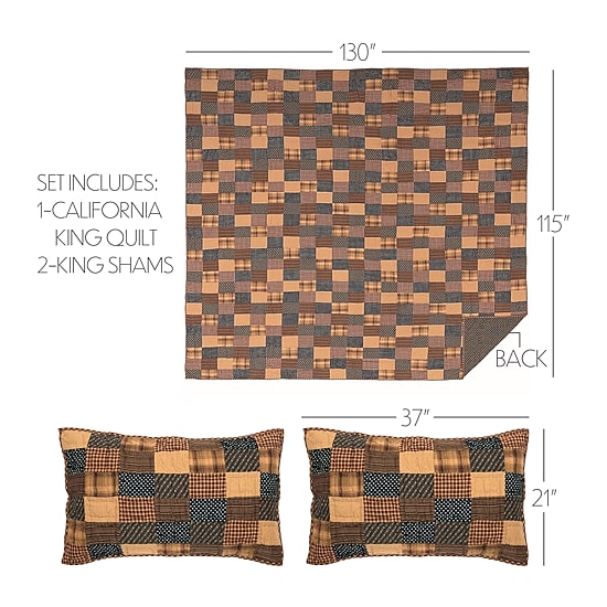 VHC Brands Patriotic Patch Reversible Quilt Set
