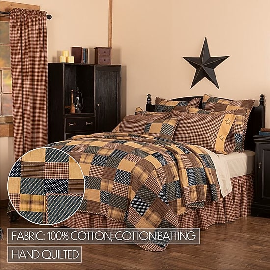 VHC Brands Patriotic Patch Reversible Quilt Set