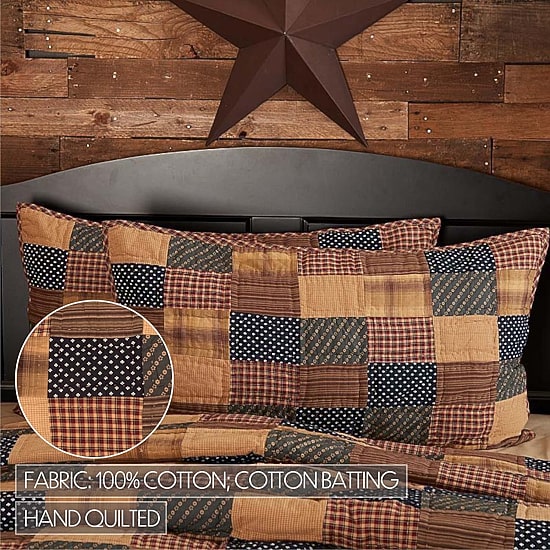 VHC Brands Patriotic Patch Pillow Sham