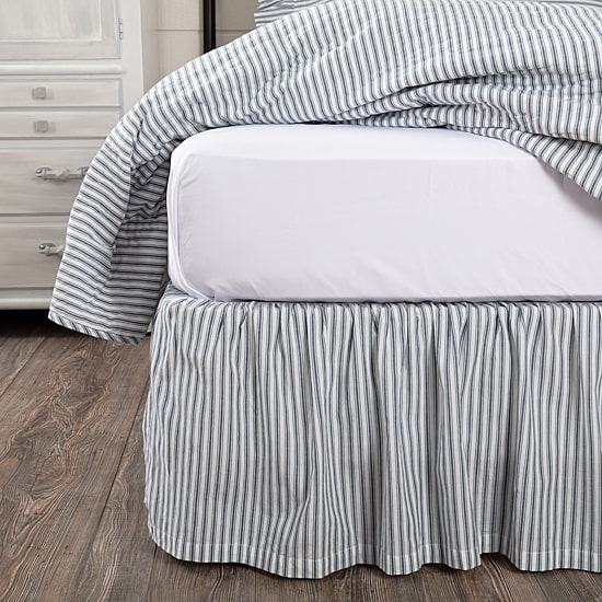 VHC Brands Sawyer Mill Stripe 16" Bed Skirt