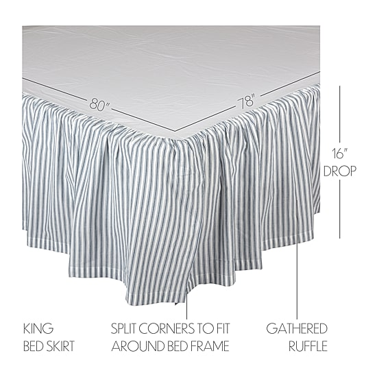 VHC Brands Sawyer Mill Stripe 16" Bed Skirt