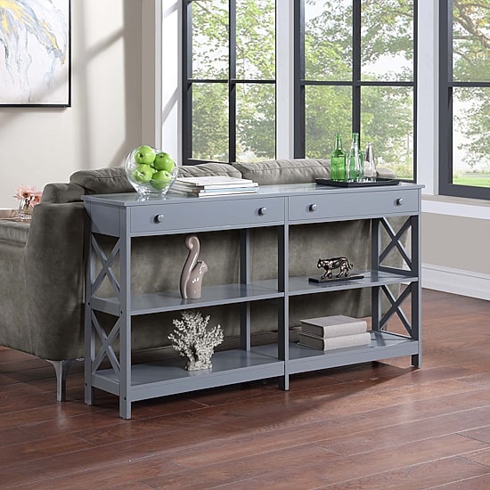 Oxford 2-Drawer Storage Console Table with Shelves