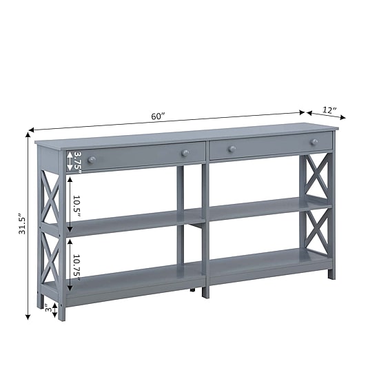 Oxford 2-Drawer Storage Console Table with Shelves