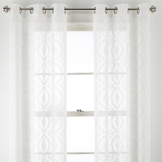 Distant Lands Ogee Clip Grommet Top Sheer Single Curtain Panel