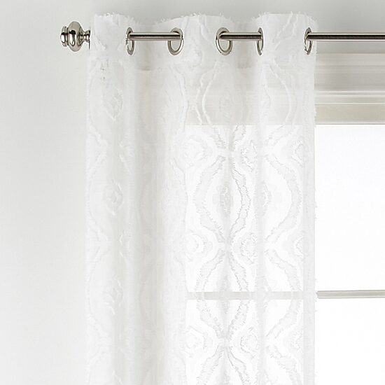 Distant Lands Ogee Clip Grommet Top Sheer Single Curtain Panel