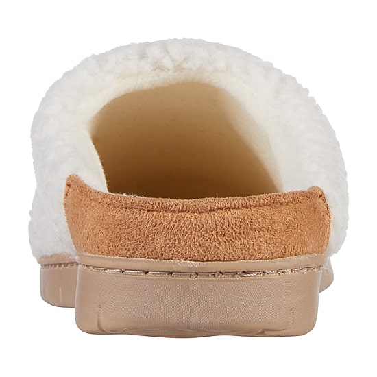 Isotoner Clara Recycled Berber Hoodback Womens Memory Foam Clog Slippers