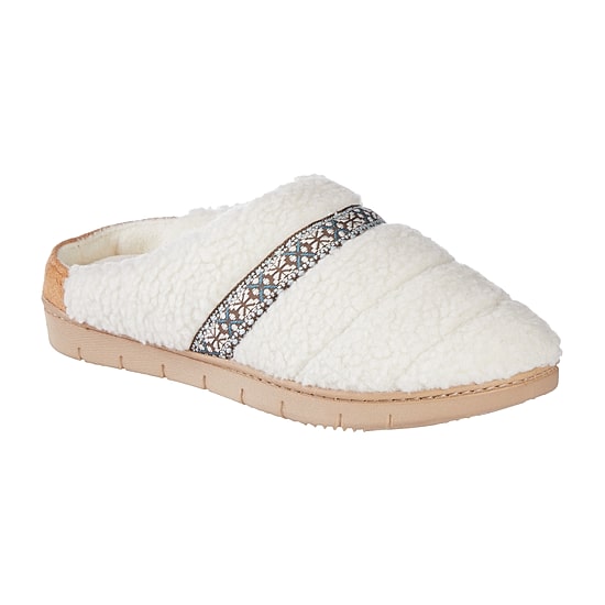 Isotoner Clara Recycled Berber Hoodback Womens Memory Foam Clog Slippers