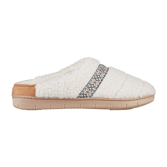 Isotoner Clara Recycled Berber Hoodback Womens Memory Foam Clog Slippers