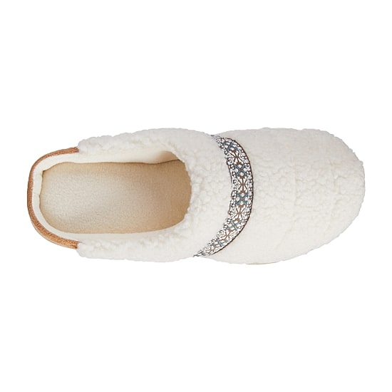 Isotoner Clara Recycled Berber Hoodback Womens Memory Foam Clog Slippers