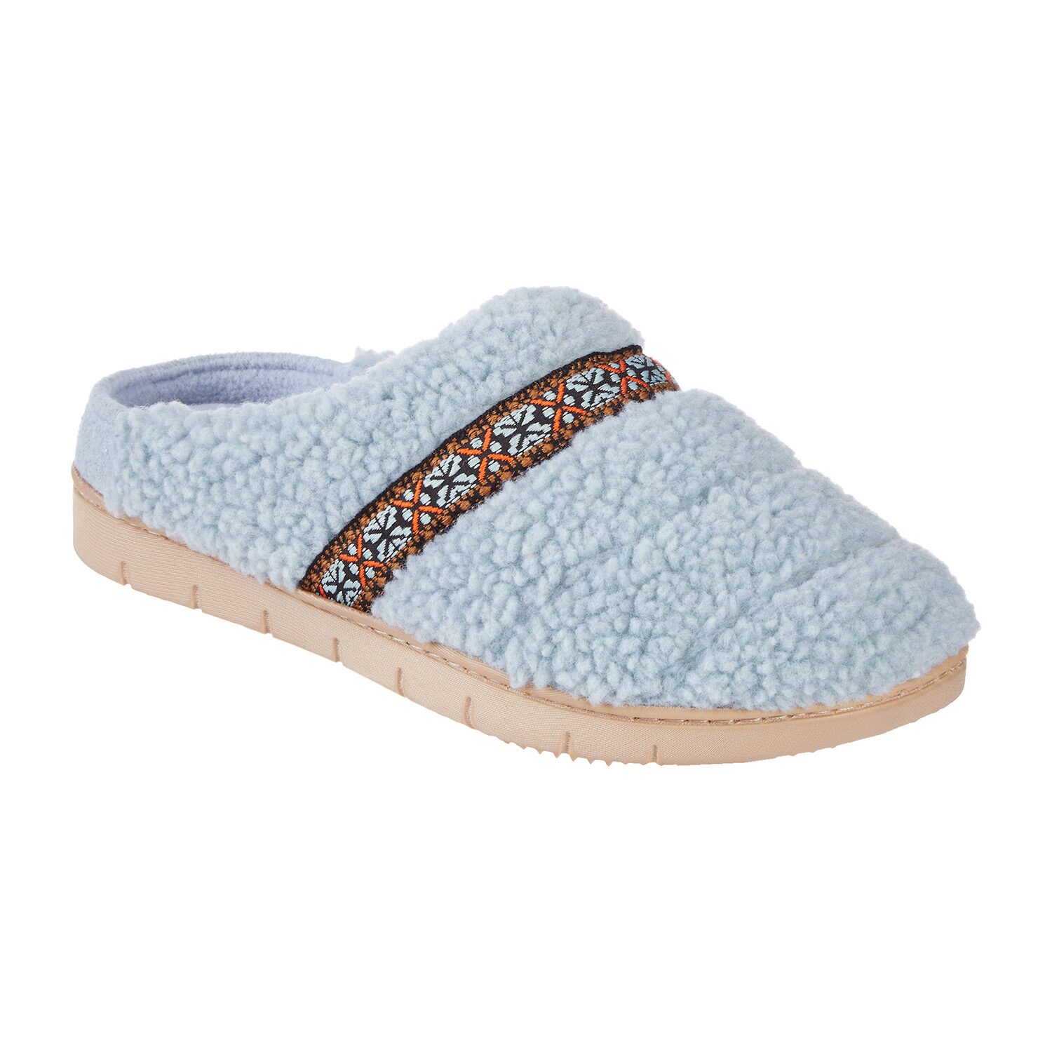 Isotoner Clara Recycled Berber Hoodback Womens Memory Foam Clog Slippers