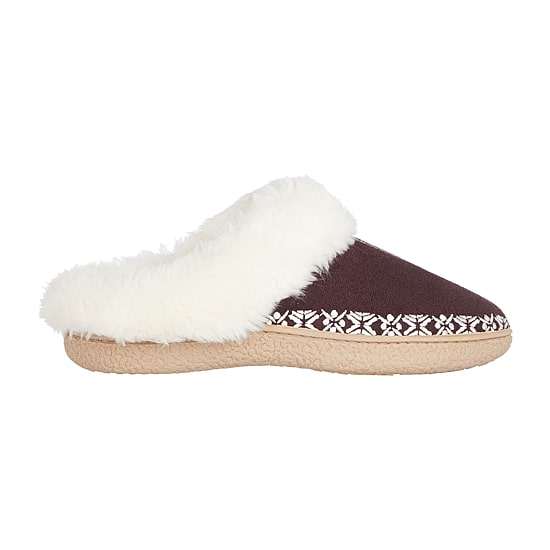 Isotoner Clara Emroidered Microsuede Hoodback Womens Memory Foam Clog Slippers